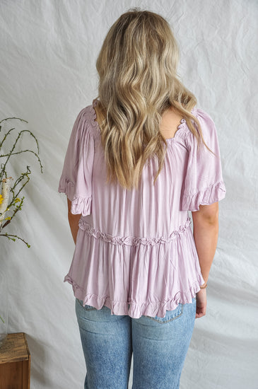Lovely Lilac Peasant Style Blouse | JQ Clothing Co.