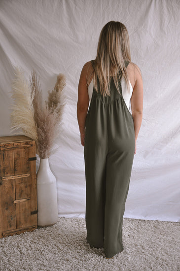 The Olive Babydoll Jumpsuit Garment | JQ Clothing Co.