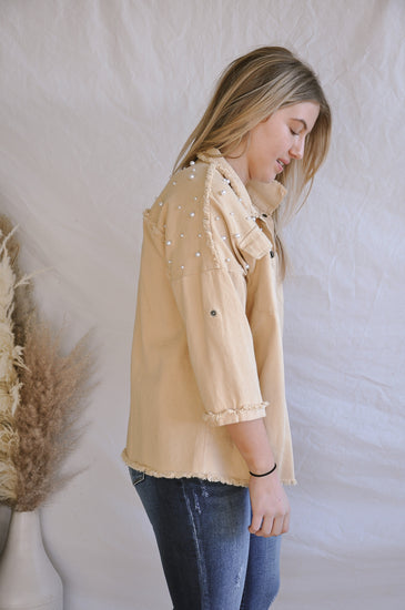 Pearly Girl Jacket With Raw Hem | JQ Clothing Co.