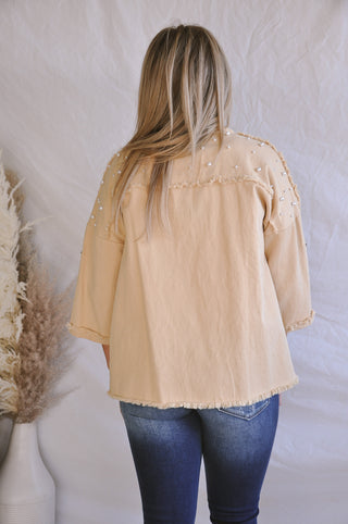 Pearly Girl Jacket With Raw Hem | JQ Clothing Co.