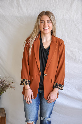 Peekaboo Leopard Sleeve Blazer | JQ Clothing Co.