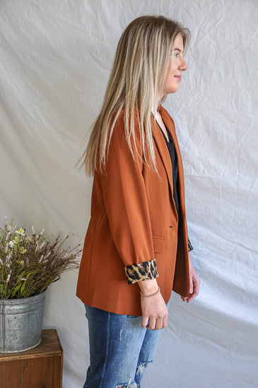 Peekaboo Leopard Sleeve Blazer | JQ Clothing Co.