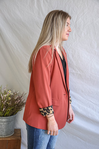 Peekaboo Leopard Sleeve Blazer | JQ Clothing Co.