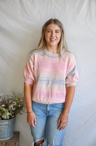 Rainbow Sherbet Knitted Sweater