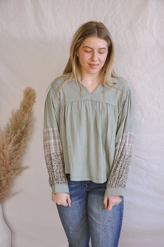 Seeing Sage Print Top | JQ Clothing Co.