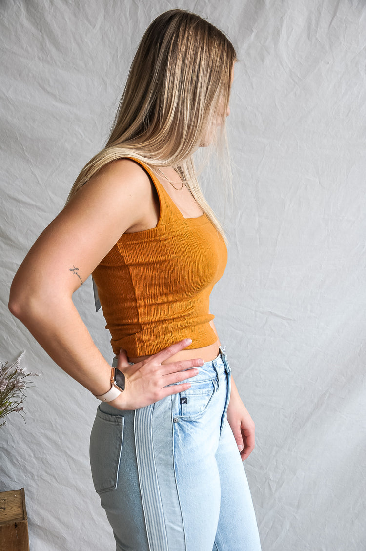So Simple Wide Strap Cropped Tank