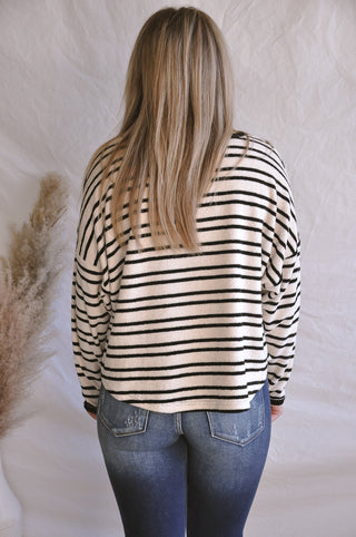 Stunning Stripes Ivory Sweater | JQ Clothing Co.