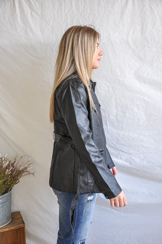 Waist Tie Pleather Jacket | JQ Clothing Co.