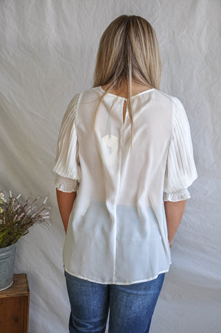 Wide Pleated Sleeve Blouse | JQ Clothing Co.