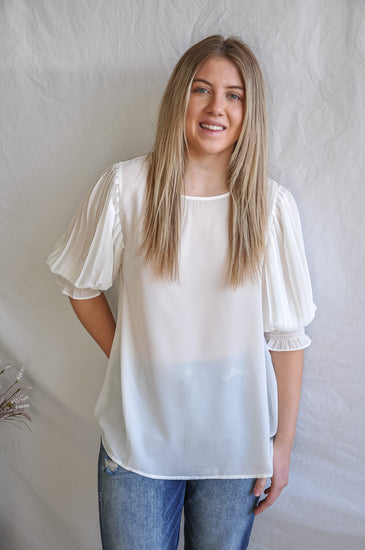 Wide Pleated Sleeve Blouse | JQ Clothing Co.