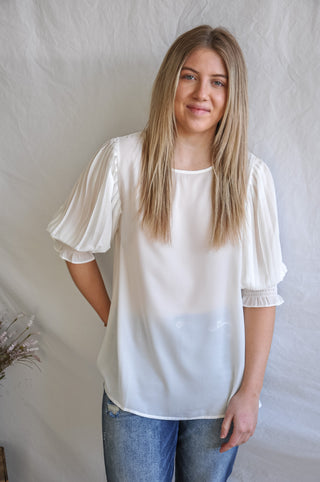 Wide Pleated Sleeve Blouse | JQ Clothing Co.