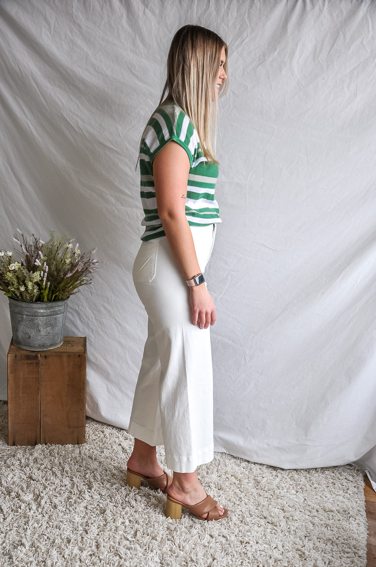 Wished Away White Wide Leg Pant