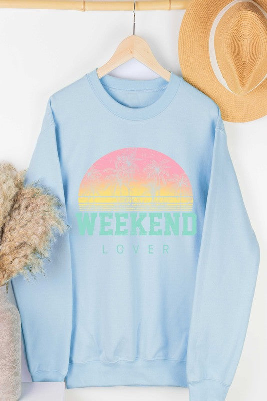 Weekend Lover Palm Tree Crew | JQ Clothing Co.