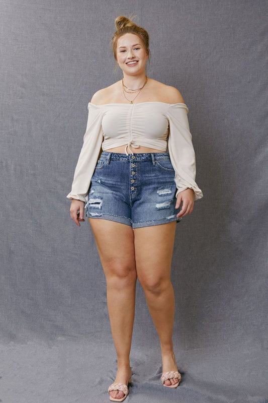 Kancan Heather High Rise Curvy Short | JQ Clothing Co.